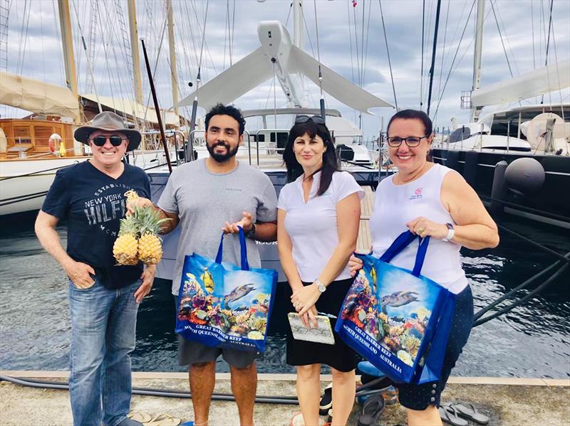 The BBQ Cooking Competition Winners SY Imagine – Chef with Crag De Wit (PNGYS), Joanne Drake (SuperYacht Group Great Barrier Reef) and Carrie Carter (Carter Marine Agencies) - 7th Annual Australia Tahiti Rendezvous photo copyright Kylie Pike taken at  and featuring the Marine Industry class