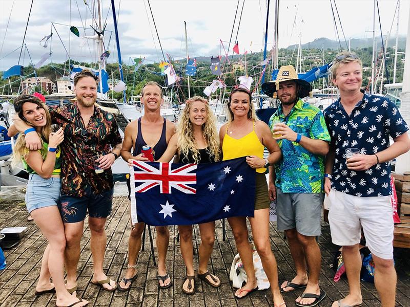 Crew from SY Seabreeze and SY Ipuxuna celebrating all things Aussie at The Yard Brisbane Networking Party - 7th Annual Australia Tahiti Rendezvous - photo © Kylie Pike