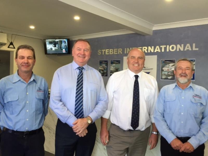 Minister David Elliott visits Steber International's factory complex - photo © John Bulmer