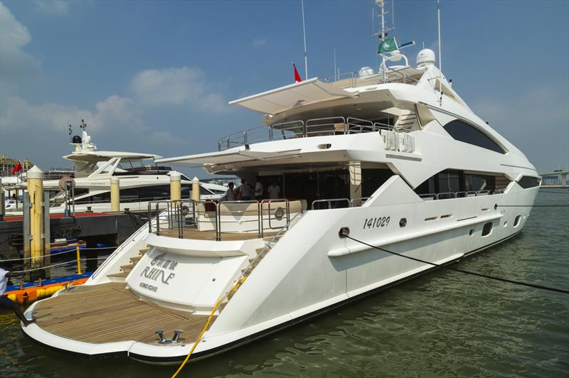 Max boat. Sunseeker 140. Macau Yacht Show 2019 photo copyright Guy Nowell / MYS 2019 taken at  and featuring the Marine Industry class