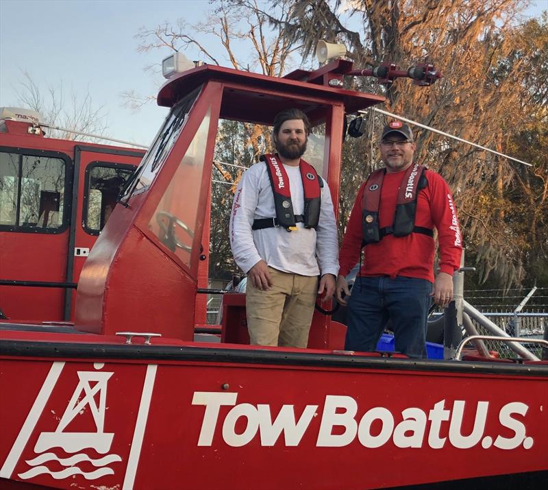(L to R) Capts. Thomas Griffin and Joseph Abeyta, new owners of TowBoatUS Charleston, part of a nationwide fleet of on-water towing response vessels offering around-the-clock assistance to recreational boaters photo copyright Scott Croft taken at  and featuring the Marine Industry class
