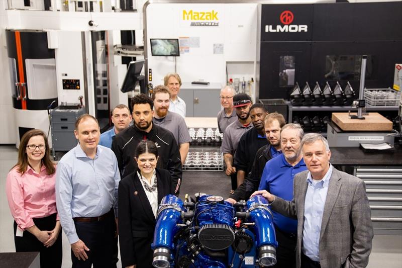 Congresswoman Haley Stevens visited Ilmor Engineering as part of her Manufacturing Monday series to meet with leadership and tour the facility photo copyright National Marine Manufacturers Association taken at  and featuring the Marine Industry class