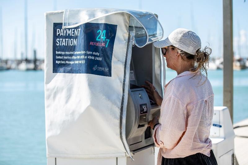 Payment terminal at Fuel Wharf at Coral Sea Marina - photo © Coral Sea Marina Resort