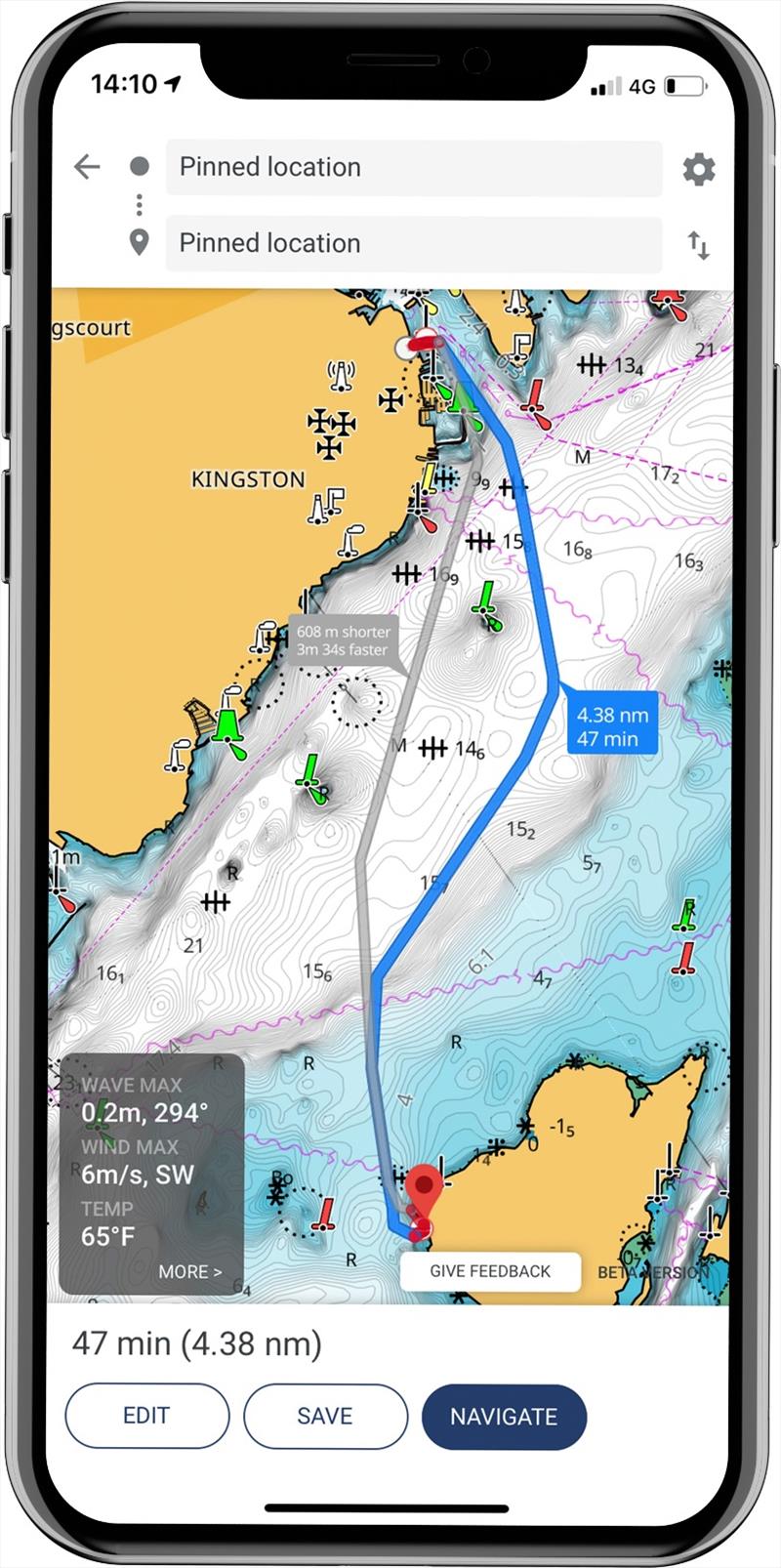 Lowrance App - Auto-routing - photo © Lowrance