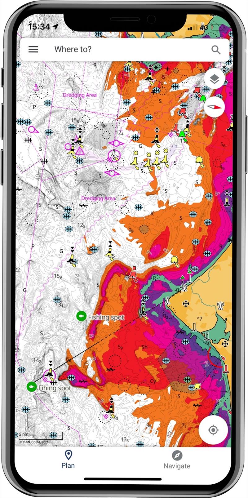 Lowrance App - Custom Shading - photo © Lowrance