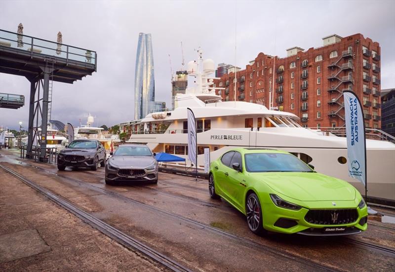 Trifecta of Maseratis line Jones Bay Marina - photo © Peter Collie