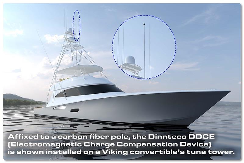 DDCE will be mounted on a custom carbon fiber pole on top of the tuna tower photo copyright Viking Yachts taken at  and featuring the Marine Industry class