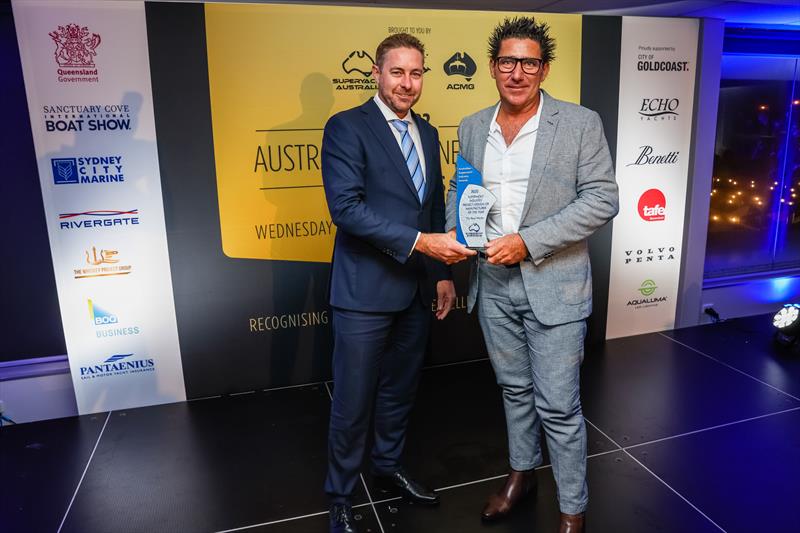 Shane Subichin, The Boat Works presented with a 2022 Australian Marine Industry Award by Chris Blackwell, Echo Yachts photo copyright Salty Dingo taken at Southport Yacht Club and featuring the Marine Industry class