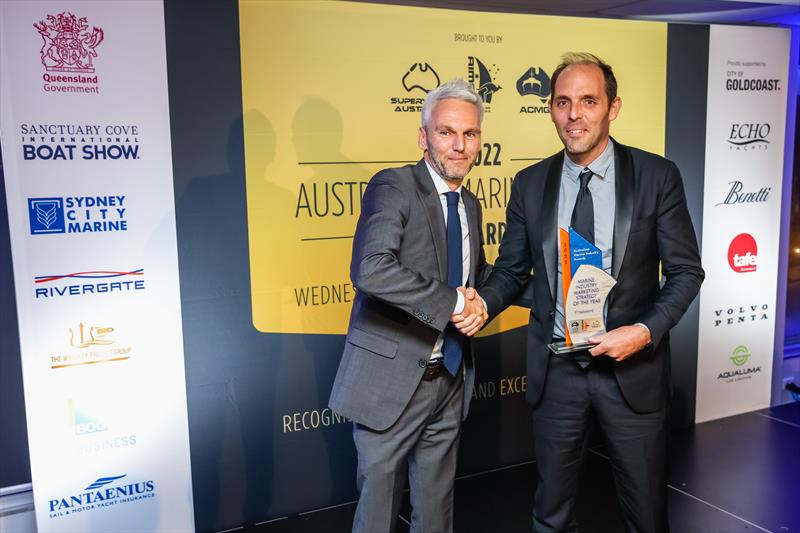 Fliteboard presented with a 2022 Australian Marine Industry Award by Barry Teeling, Mulpha photo copyright Salty Dingo taken at Southport Yacht Club and featuring the Marine Industry class