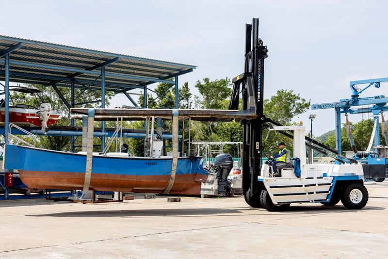 LYC Service Yard – forklift for haul out service photo copyright Lantau Yacht Club taken at Lantau Yacht Club and featuring the Marine Industry class