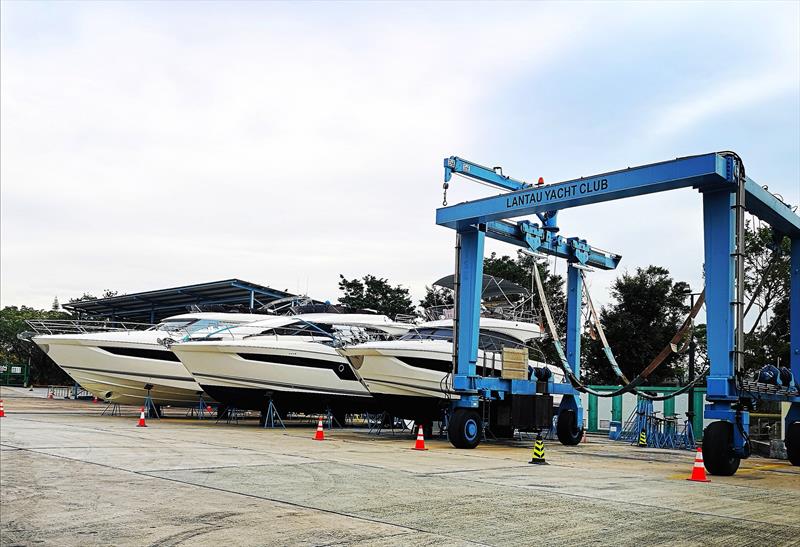 LYC Service Yard – travel lift for haul out service - photo © Lantau Yacht Club