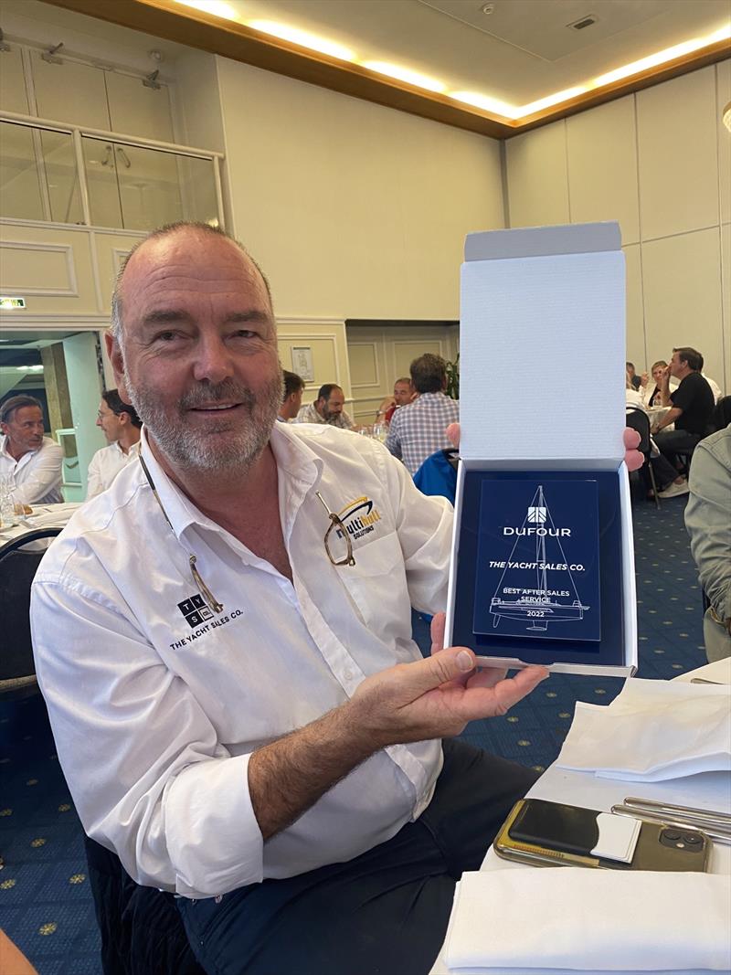 The Yacht Sales Co's Bob Vinks collects the Dufour Yachts dealer award in France for Best After-Sales Service. photo copyright Yacht Sales Co taken at  and featuring the Marine Industry class