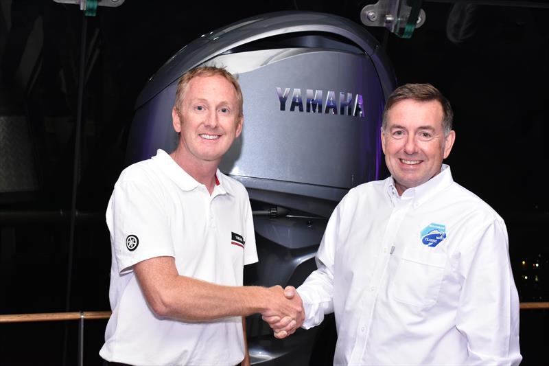 Yamaha partners with Sea Angling Classic - launch event. Yamaha's Matt Taylerson (L) & Ross Honey from the Sea Angling Classic (R) photo copyright Yamaha Marine taken at  and featuring the Marine Industry class