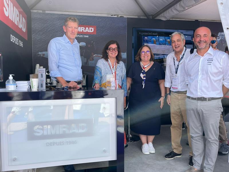 Simrad and Amer celebrating the Coup de Coer at the Cannes Yachting Festival photo copyright Simrad taken at  and featuring the Marine Industry class
