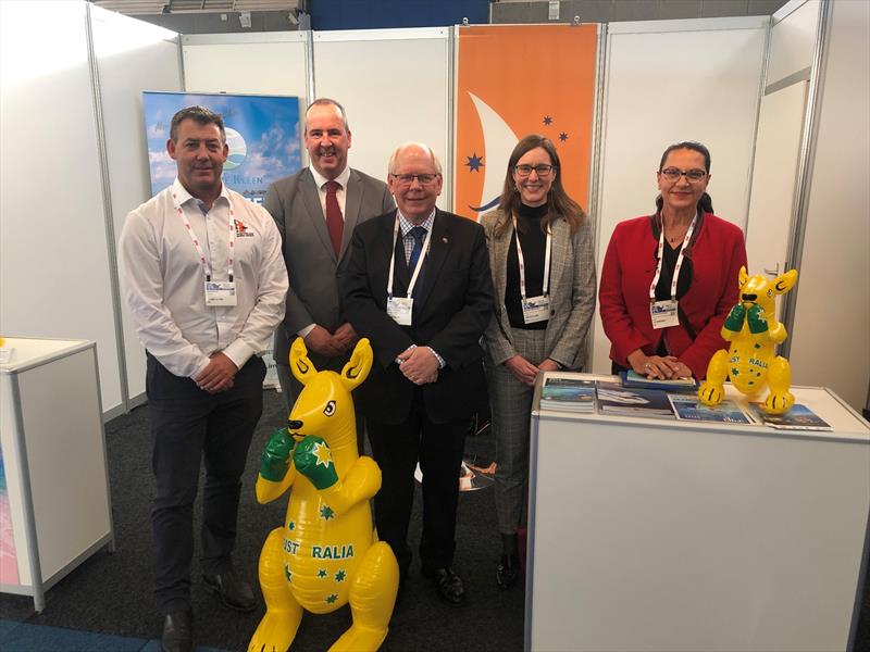 METSTRADE 2019 - Australian Ambassador to the Netherlands  H.E. Matthew EK Neuhaus (centre) photo copyright AIMEX taken at  and featuring the Marine Industry class