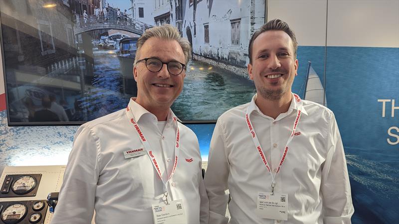 Yanmar's Bas Eerden, Global Sales Manager, and Igor van de Burgt, Application Engineer, Engineering and Development at METSTRADE 2022 photo copyright Mark Jardine taken at  and featuring the Marine Industry class