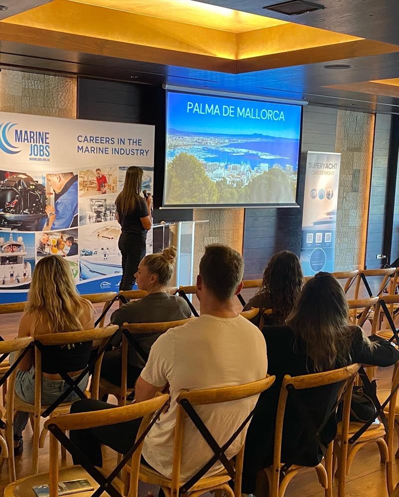 Berna Lasoski, Interior Crew Trainer, Superyacht Crew presenting to attendees photo copyright AIMEX taken at  and featuring the Marine Industry class