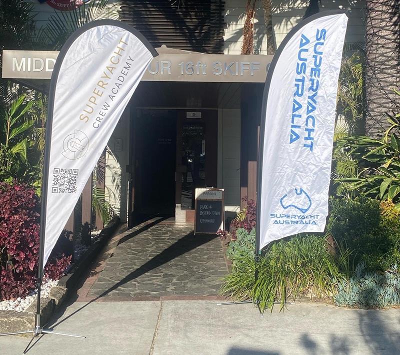 Superyacht Crew Academy and Superyacht Australia Banners in front of Zest waterfront venue - photo © AIMEX