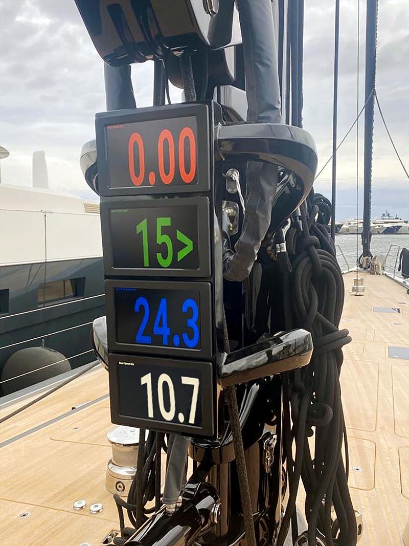 Full mast rack of BFDs fitted to Mirasol photo copyright A T Instruments taken at  and featuring the Marine Industry class