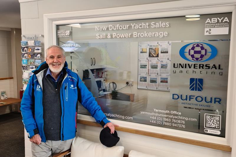 Roy Heeley at Universal Yachting's Yarmouth Harbour brokerage office photo copyright Universal Yachting taken at  and featuring the Marine Industry class