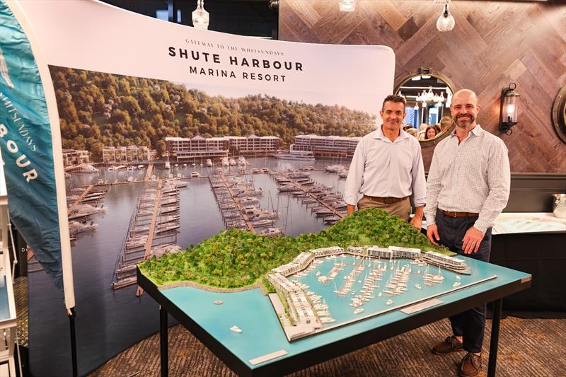 Shute Harbour Marina Resort model on display in the Benetti Lounge  - photo © Salty Dingo