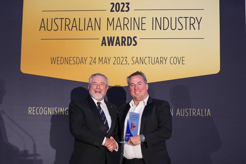 GC Marine winning 'The 2023 Australian Marine Exporter of the Year,' presented by Alan Steber from Steber International photo copyright Salty Dingo taken at  and featuring the Marine Industry class