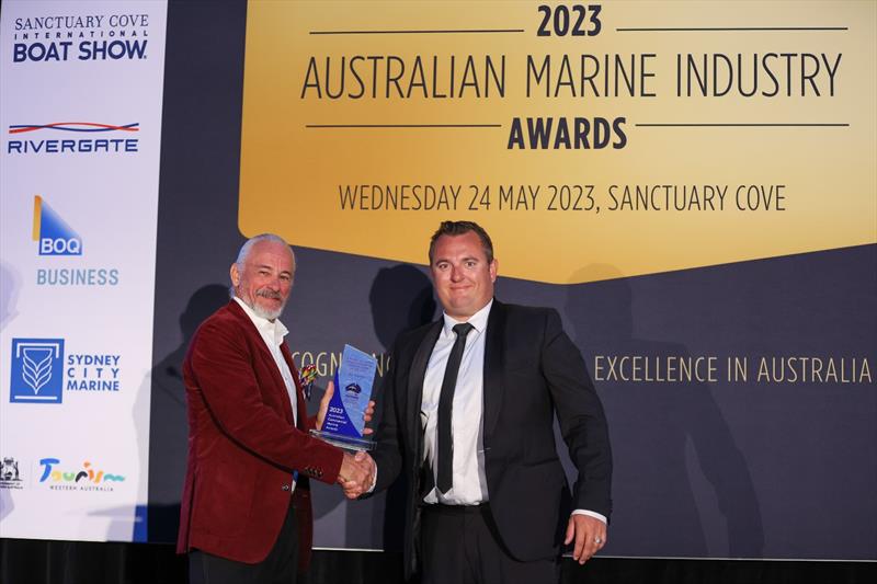 Jeremy Spear presented 'The 2023 Commercial Marine Project / Design or Manufacturer' award to GC Marine photo copyright Salty Dingo taken at  and featuring the Marine Industry class