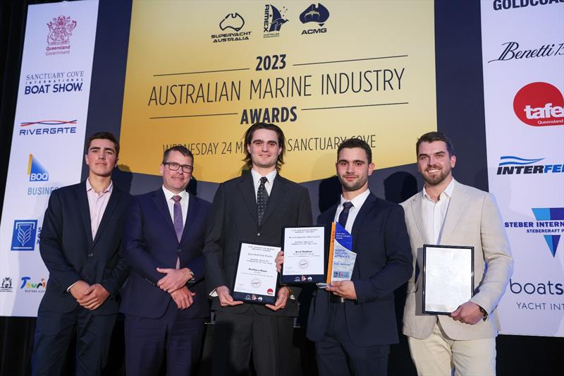All State finalists - (From left) Blake Fraser, 2022 Apprentice of the Year Winner, Simon Hislop presenter of the Award, Harry Osborn, Brent Studman, Lachlan Wilcock  - photo © Salty Dingo