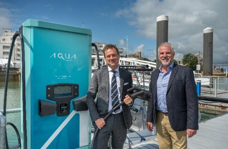 Cowes Harbour Commission is making headlines in the maritime world with the inauguration of three cutting-edge Aqua superPower marine fast charge stations, bringing the electrifying future of boating to the Isle of Wight - photo © Aqua superPower