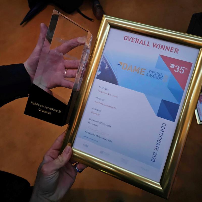 Oceanvolt's HighPower ServoProp 25 secures top honors in the Propulsion & Dynamics Category photo copyright Oceanvolt taken at  and featuring the Marine Industry class