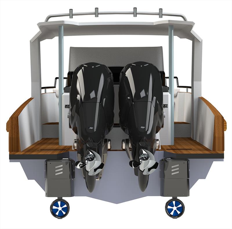 BlueSpin outboard - 3D bateau HD de´toure´ - photo © BlueNav