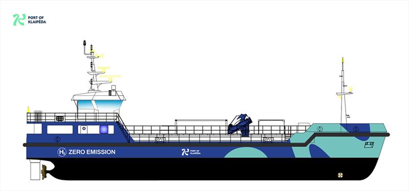 The 42 m long hydrogen-electric powered waste collector - photo © Genevos