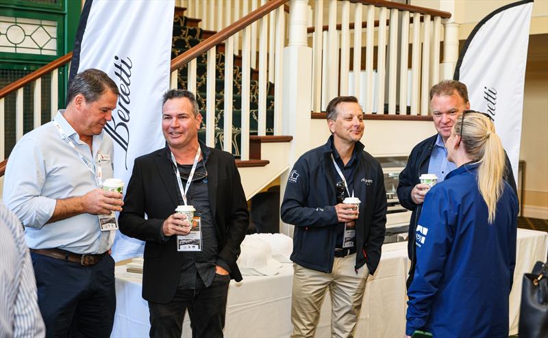 Tommy Ericson, Director, Aus Ships Group and Brad Marsden, Director, Marine Air Flow International, enjoying networking opportunities at the ASMEX 2024 Conference - photo © Salty Dingo