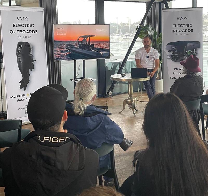 Mads Roland-Glimsholt from Evoy addressing the group - photo © Marine Lifestyles
