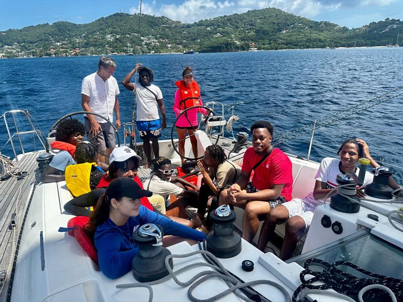 Youth Yacht Charter Program - Full crew in Bequia harbour - photo © SVG Sailing