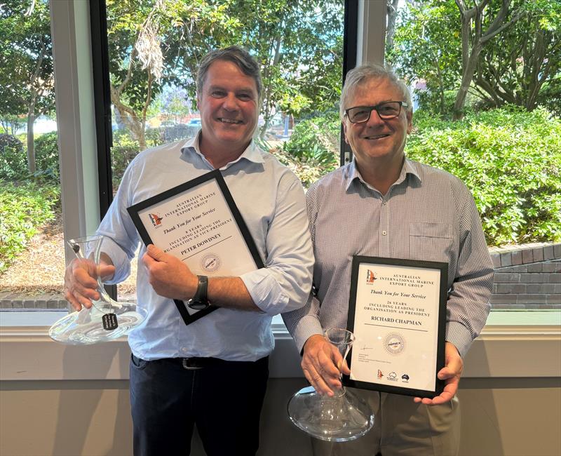 Retiring AIMEX Board Members; Peter Dowdney, Vice President and Richard Chapman, Director - photo © AIMEX