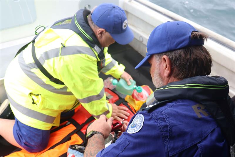 Marine Rescue Terrigal volunteers practice CPR - photo © Marine Rescue NSW