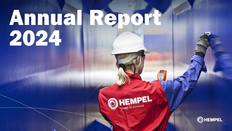 Hempel Annual Report 2024 cover photo copyright Hempel taken at  and featuring the Marine Industry class
