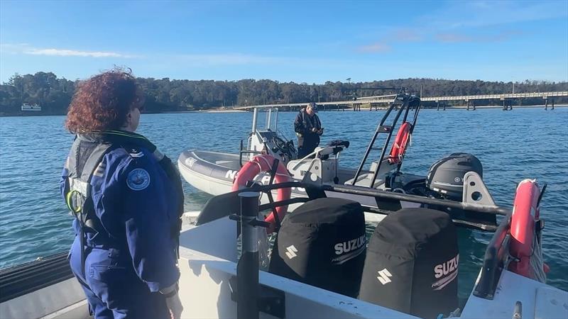 Fay on board Marine Rescue NSW vessel X30 - photo © Marine Rescue NSW 