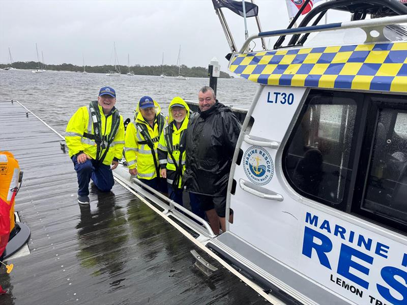 Marine Rescue Lemon Tree Passage volunteers rescued a stranded crab fisherman from Boandabah Island after his vessel sank in early June - photo © Marine Rescue NSW