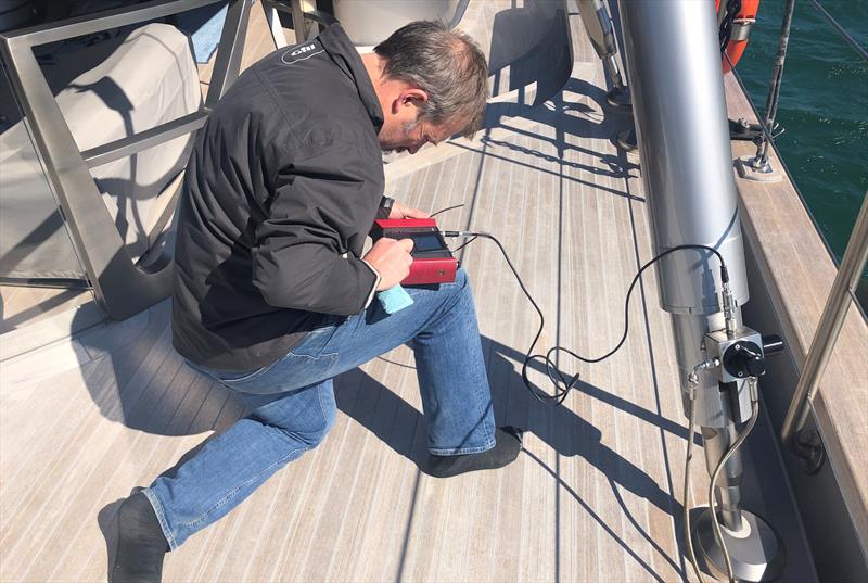 OMS Project Managers hands-on with the hydraulic cylinders - photo © Ocean Marine Systems / BSI