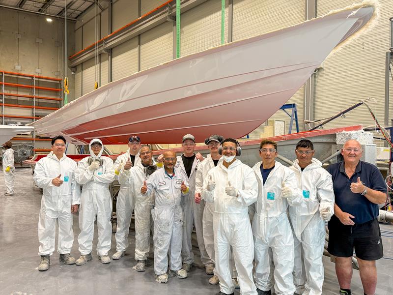 First 380 Wide Body Protector laminate completed in-house photo copyright Rayglass Boats taken at  and featuring the Marine Industry class