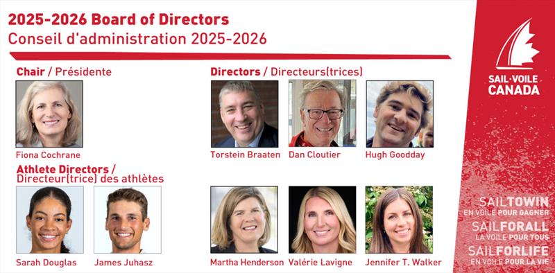 Sail Canada introduces its new Chair, Fiona Cochrane, as well as the Board of Directors for 2025-26 photo copyright Sail Canada taken at Sail Canada and featuring the Marine Industry class