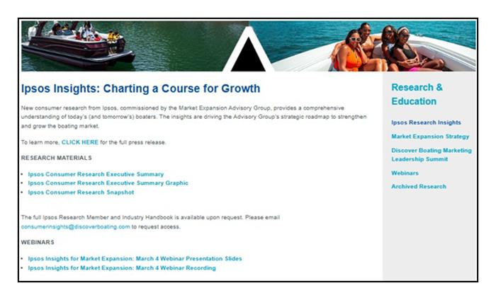 Ipsos insights photo copyright National Marine Manufacturers Association taken at  and featuring the Marine Industry class