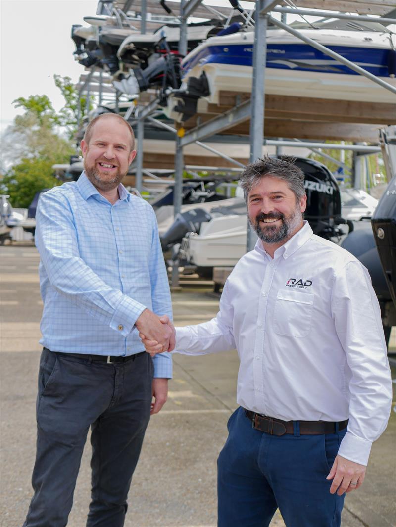 Chris Shepherd and Dan Hook, CEO of RAD  photo copyright RAD Propulsion taken at  and featuring the Marine Industry class