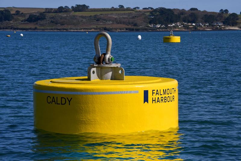 The large-vessel mooring buoys are designed and built by Plymouth-based specialists AIS Marine and installed by Seawide Services at Falmouth photo copyright Falmouth Harbour taken at  and featuring the Marine Industry class