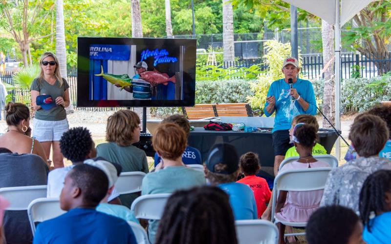 Captain Don Dingman presents his Kid's Fishing Clinic, Hook the Future, to a full house of kids and families - photo © MediaBoostVI