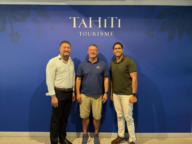 Manoa Rey and Hironui Johnston from Tahiti Tourisme and David Good, Superyacht Australia - 2026 Australia Tahiti Rendezvous photo copyright AIMEX taken at  and featuring the Marine Industry class