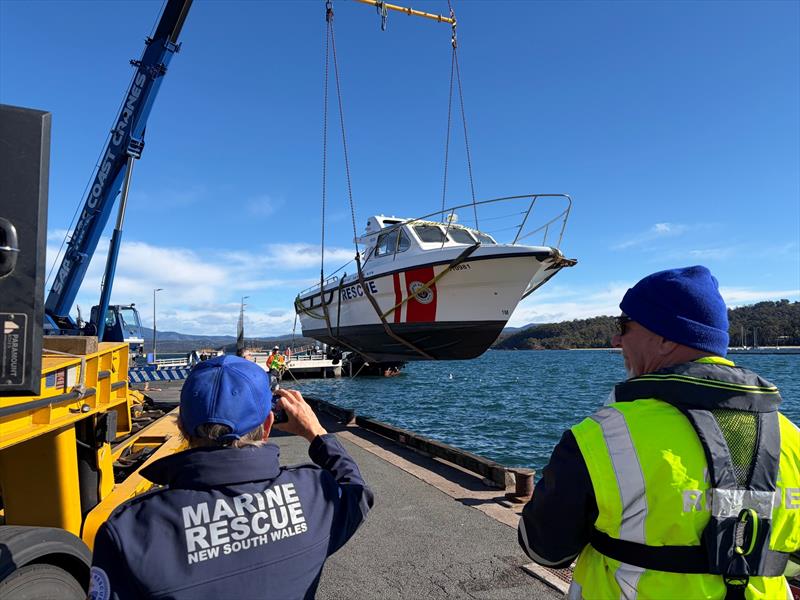ED 30 was craned onto the water 2 photo copyright Marine Rescue NSW taken at  and featuring the Marine Industry class