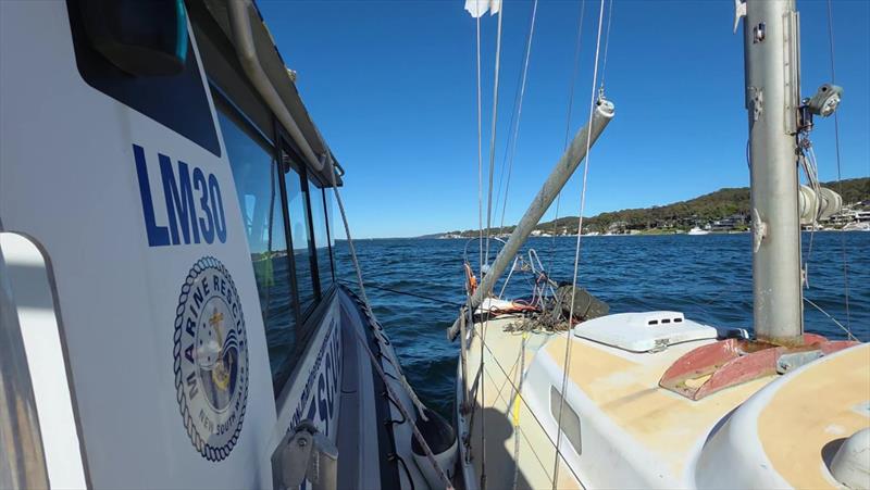 Lake Macquarie 30 assists a disabled vessel on July 13-2 - photo © Marine Rescue NSW